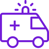Ambulance Truck Icon in Purple